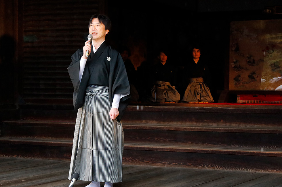 千本ゑんま堂大念佛狂言1回目会長宮田イメージ1